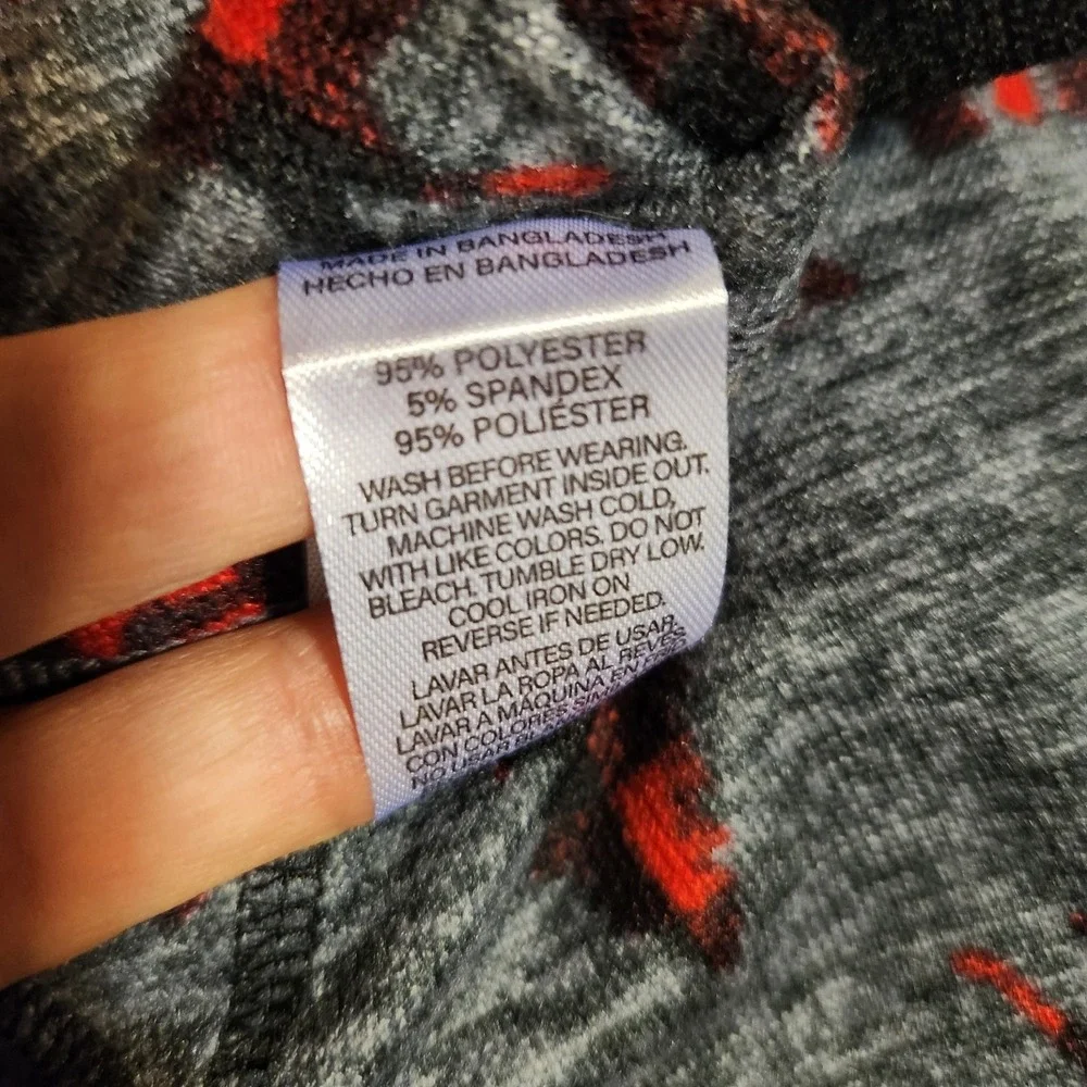 PJ Essentials Pajama Set Girls Size 8 Super Soft Black Gray Red Moose Bear Trees